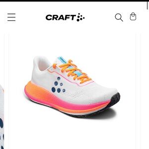 Craft White Sneakers with Pink and Orange Accents